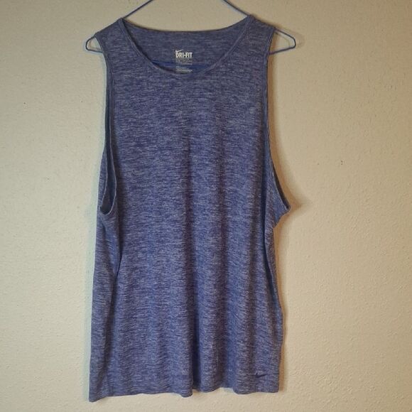 Nike Dri Fit Purple Muscle Tee Relaxed Sleeveless Top size XL - Picture 1 of 7